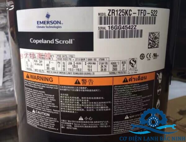 bán máy nén lạnh copeland zr125kc-tfd-522