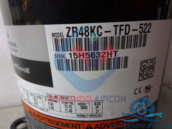 Thông số kỹ thuật máy nén ZR48KC-TFD-522
