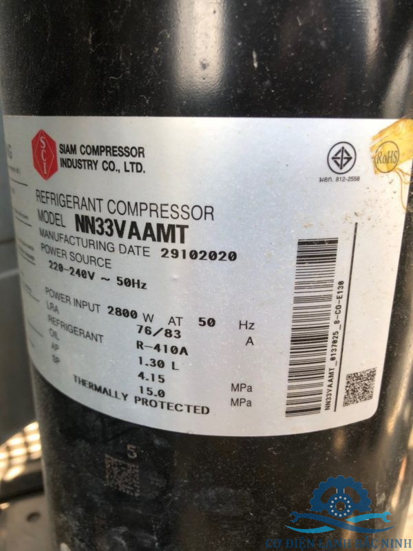 Thông số máy nén mitsubishi NN33YCAMT