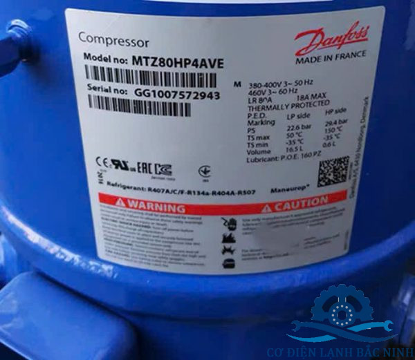 máy nén danfoss MTZ80HP4AVE